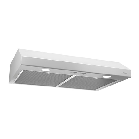 Broan-Nutone Glacier 24-Inch White Under-Cabinet Range Hood with 300 CFM Blower and Dual Lighting BCSD124WW
